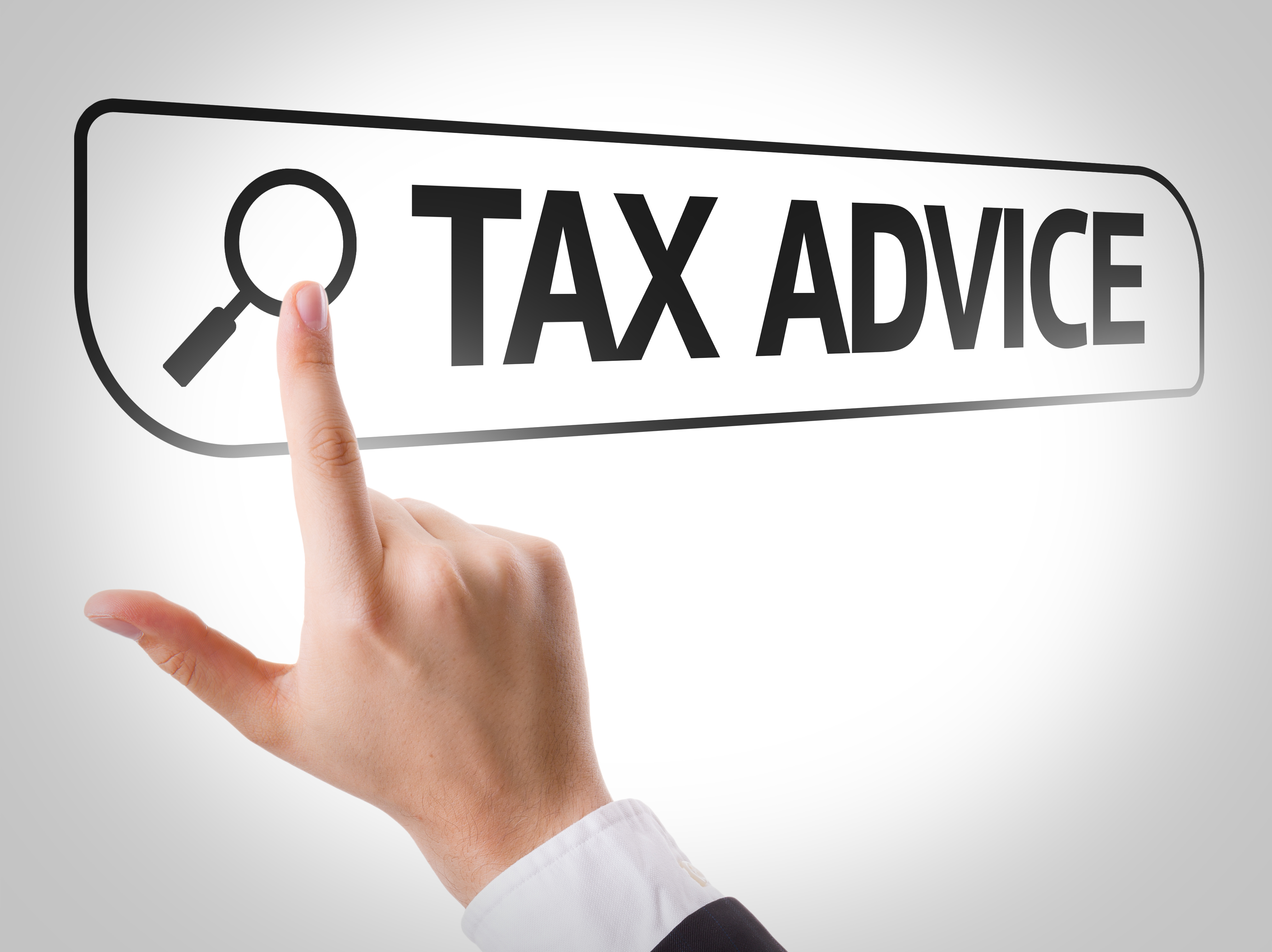 Tax Advice written in search bar on virtual screen Tax Resolution